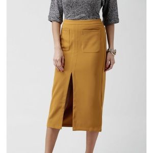 Mustard forever 21 midi skirt